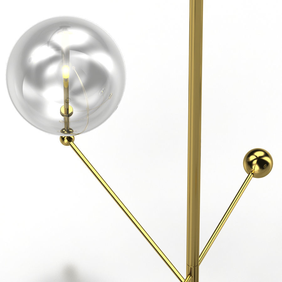 Glass Globe Mobile Chandelier 3D model_2