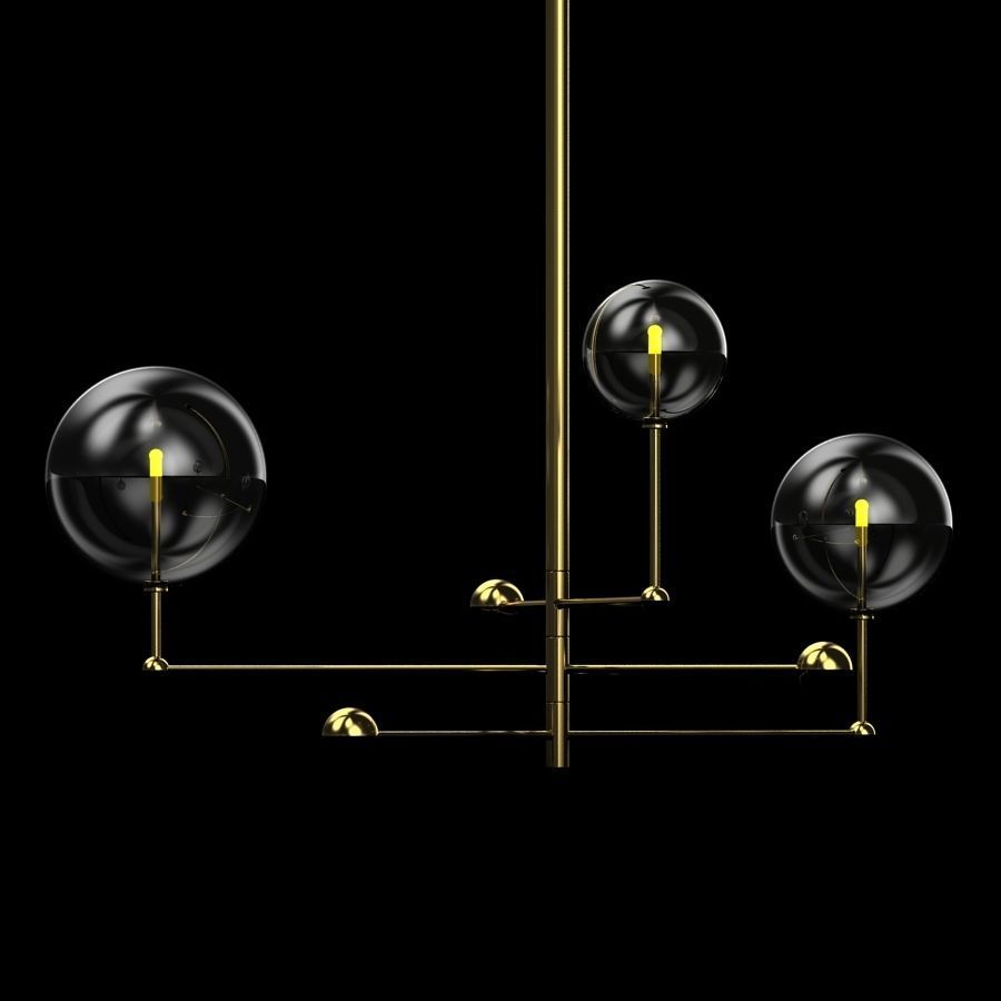Glass Globe Mobile Chandelier 3D model_1
