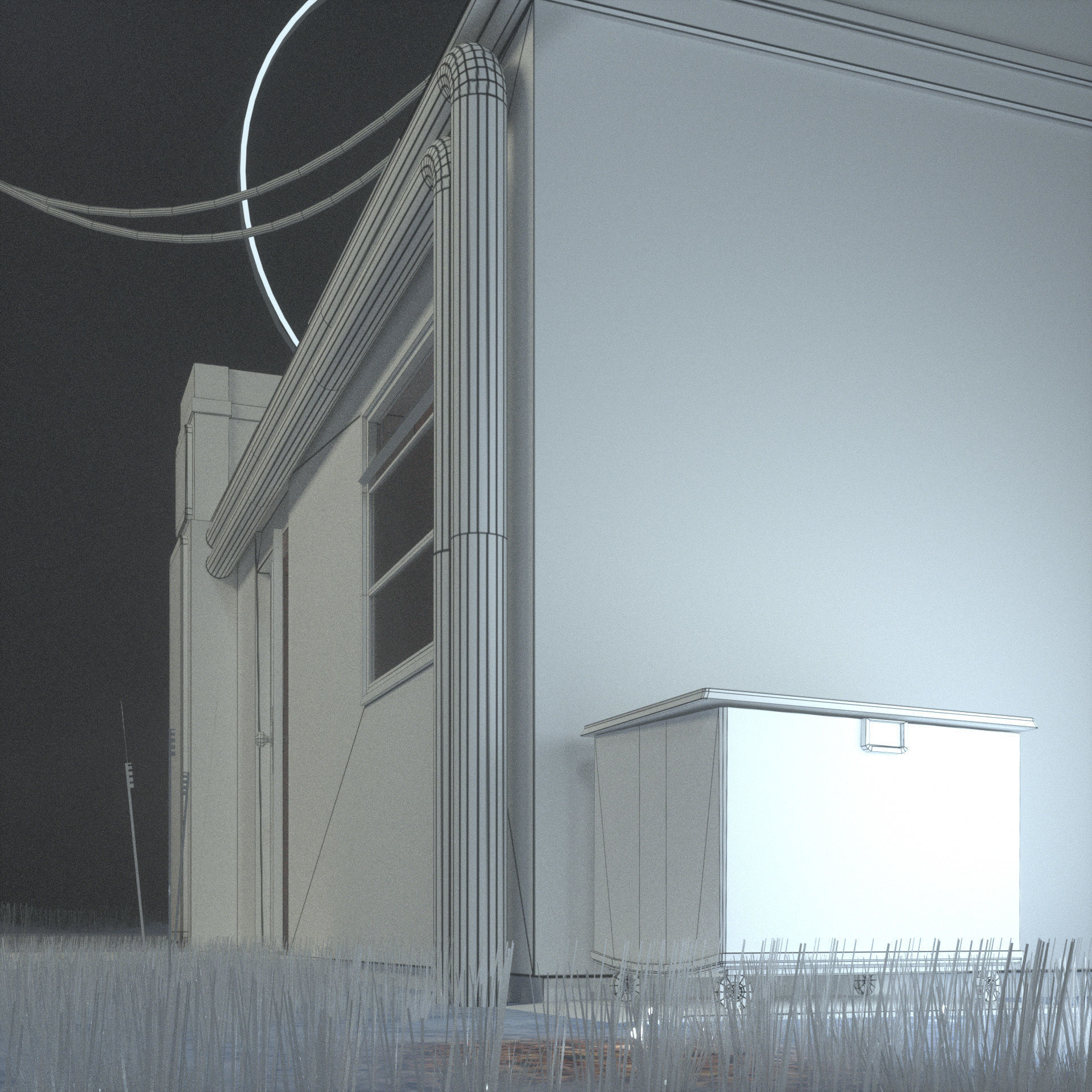 Fantasy build Low-poly 3D model_9