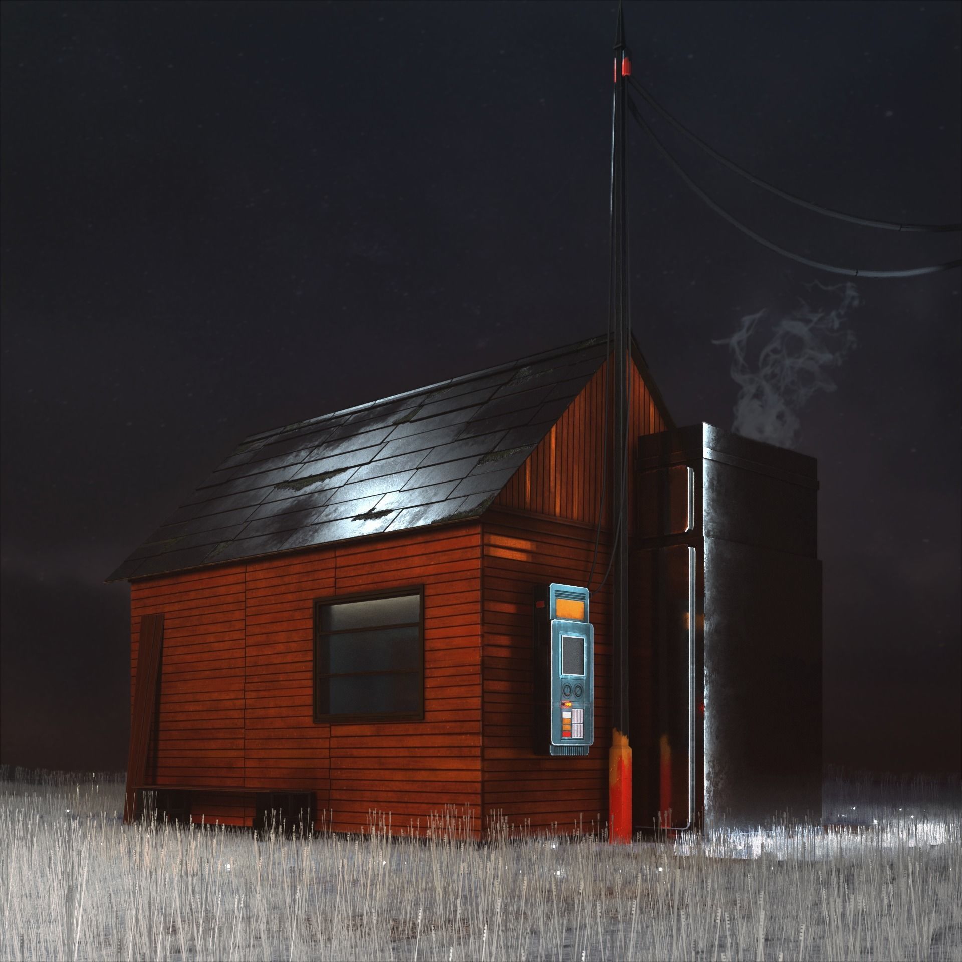 Fantasy build Low-poly 3D model_2