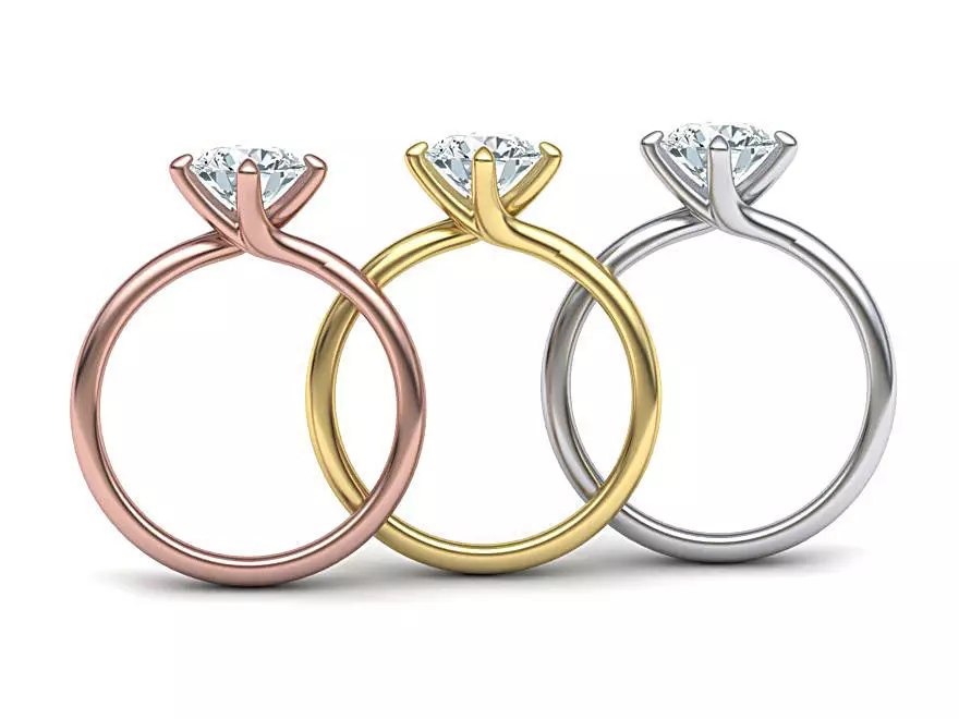 Four-Claw Compass Point Twist Solitaire ring 3dmodel 3D print model