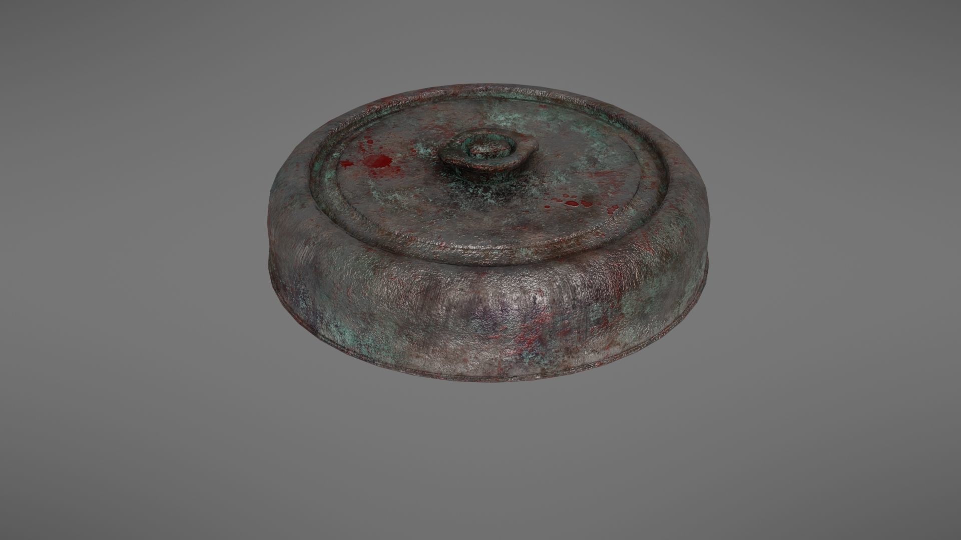 Landmine metal plate with blood Low-poly 3D model_21