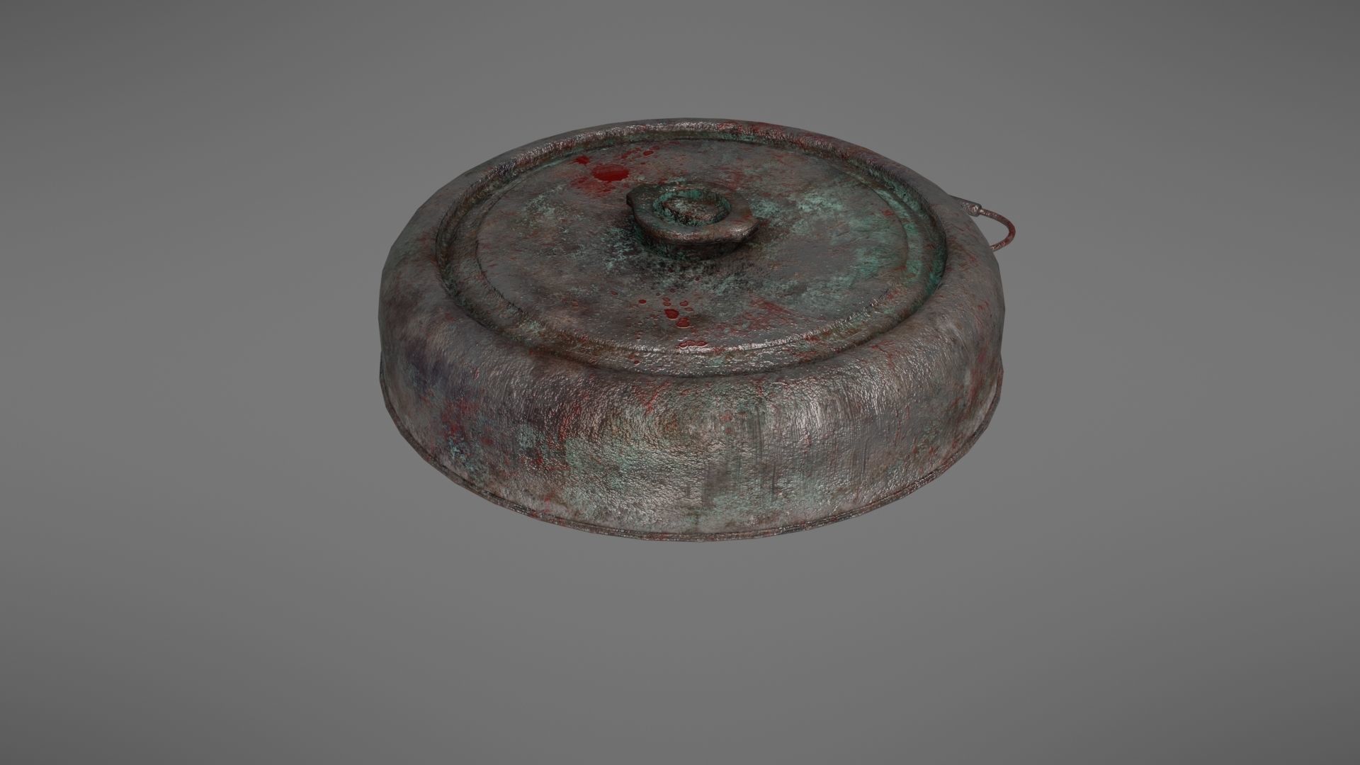 Landmine metal plate with blood Low-poly 3D model_18
