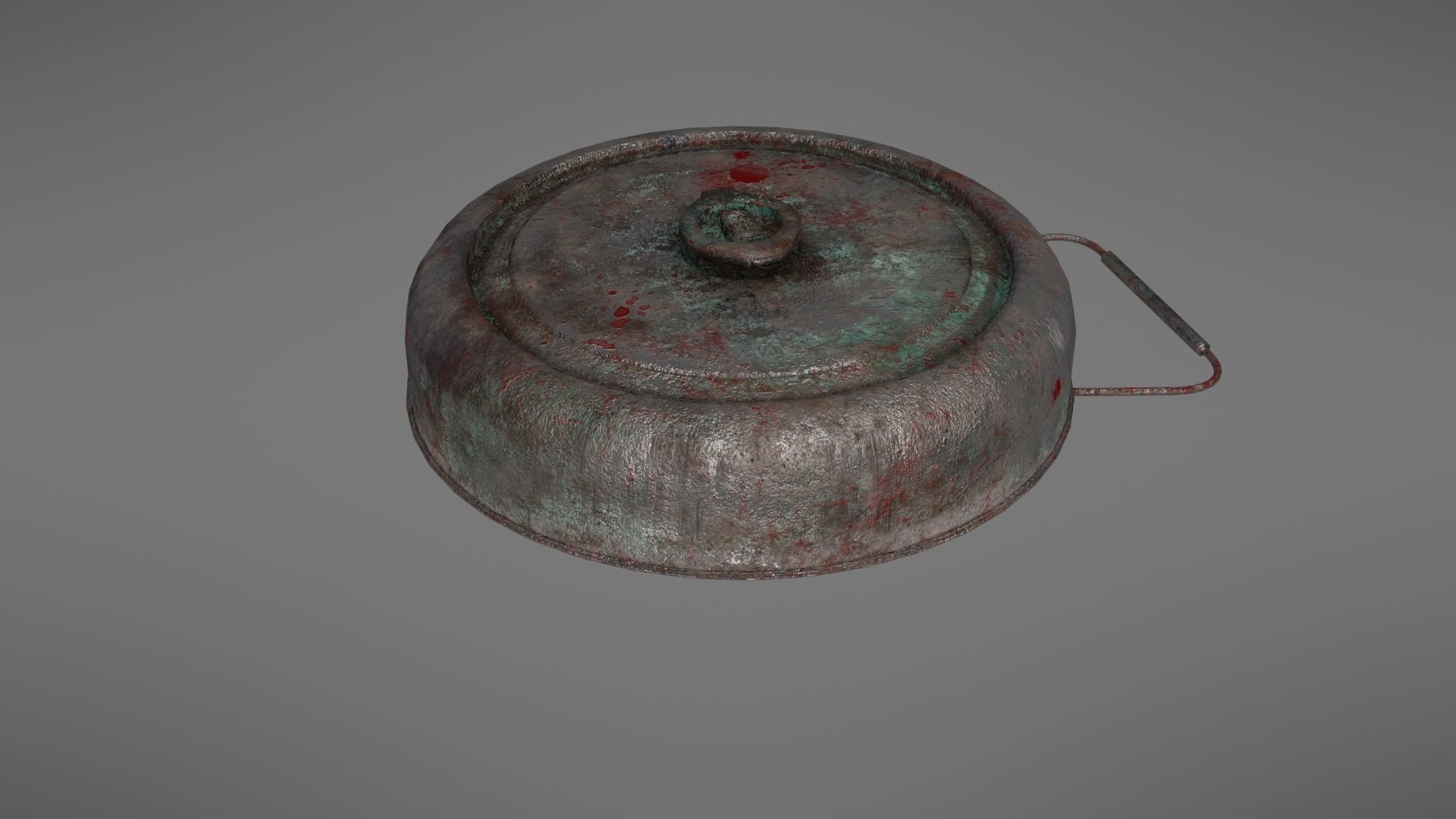 Landmine metal plate with blood Low-poly 3D model_16