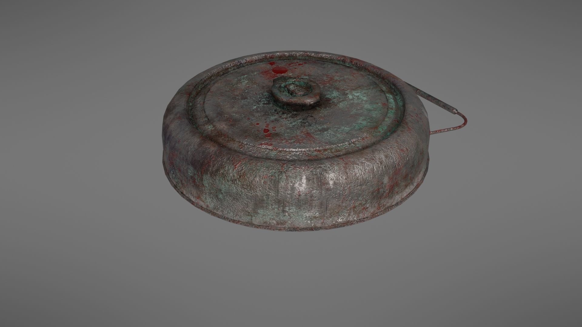Landmine metal plate with blood Low-poly 3D model_17