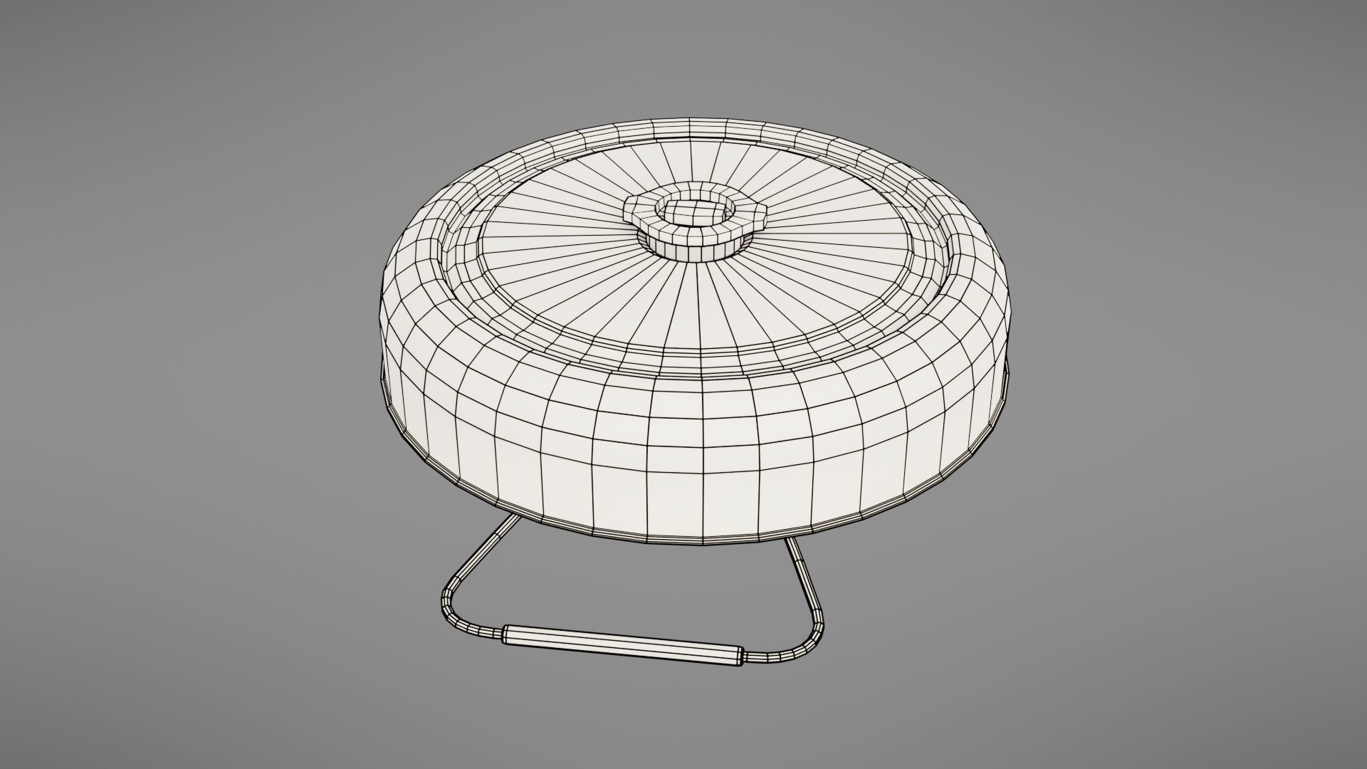 Landmine metal plate with blood Low-poly 3D model_38