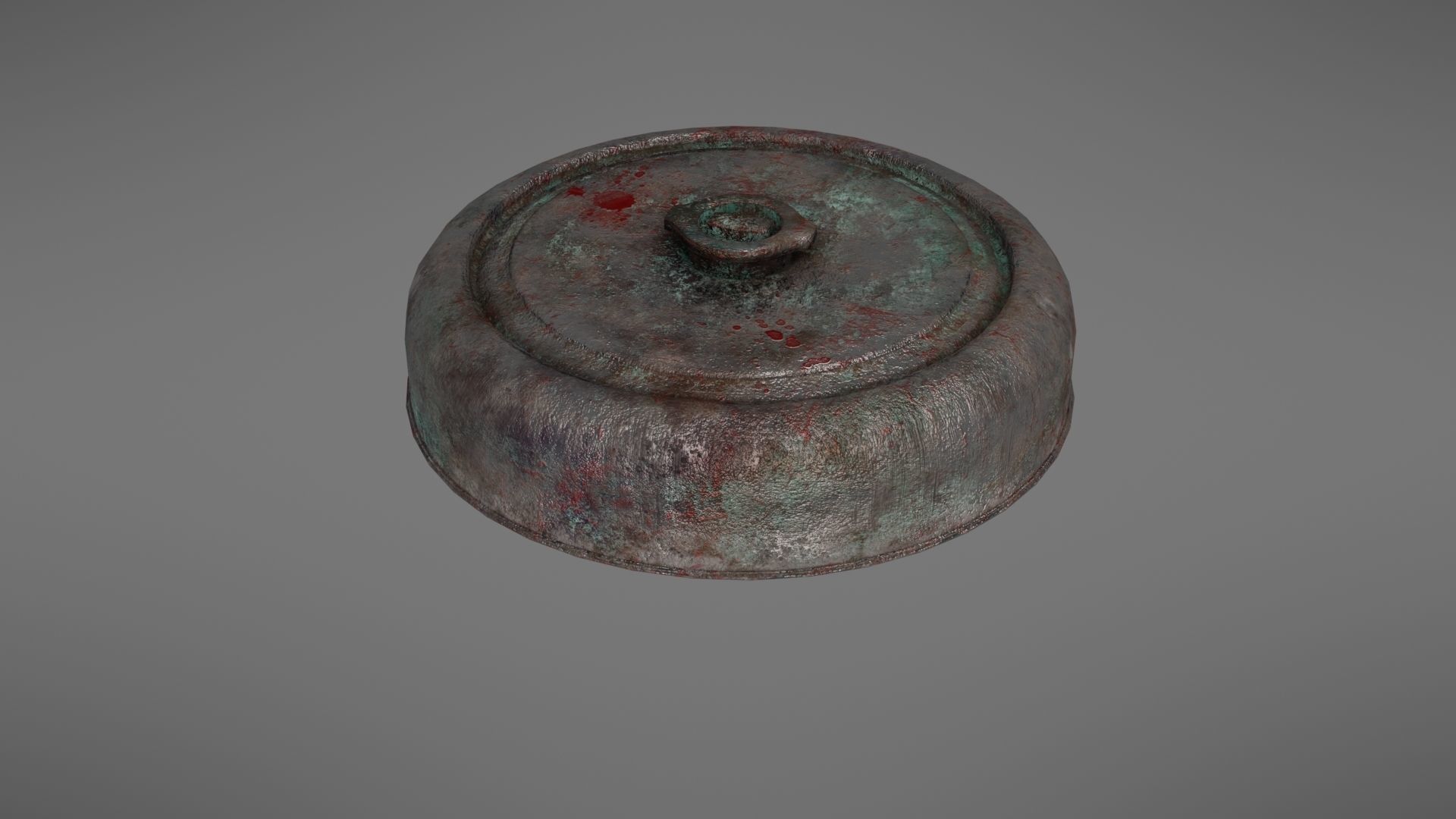 Landmine metal plate with blood Low-poly 3D model_19