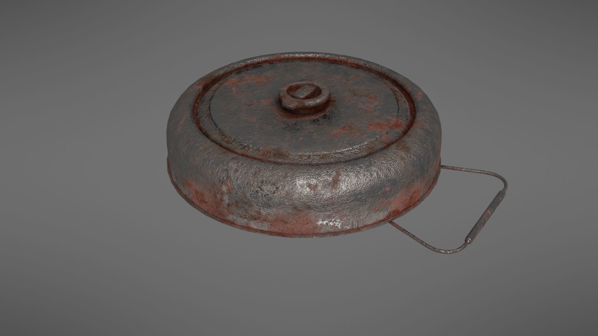 Landmine old rusty metal plate Low-poly 3D model_13