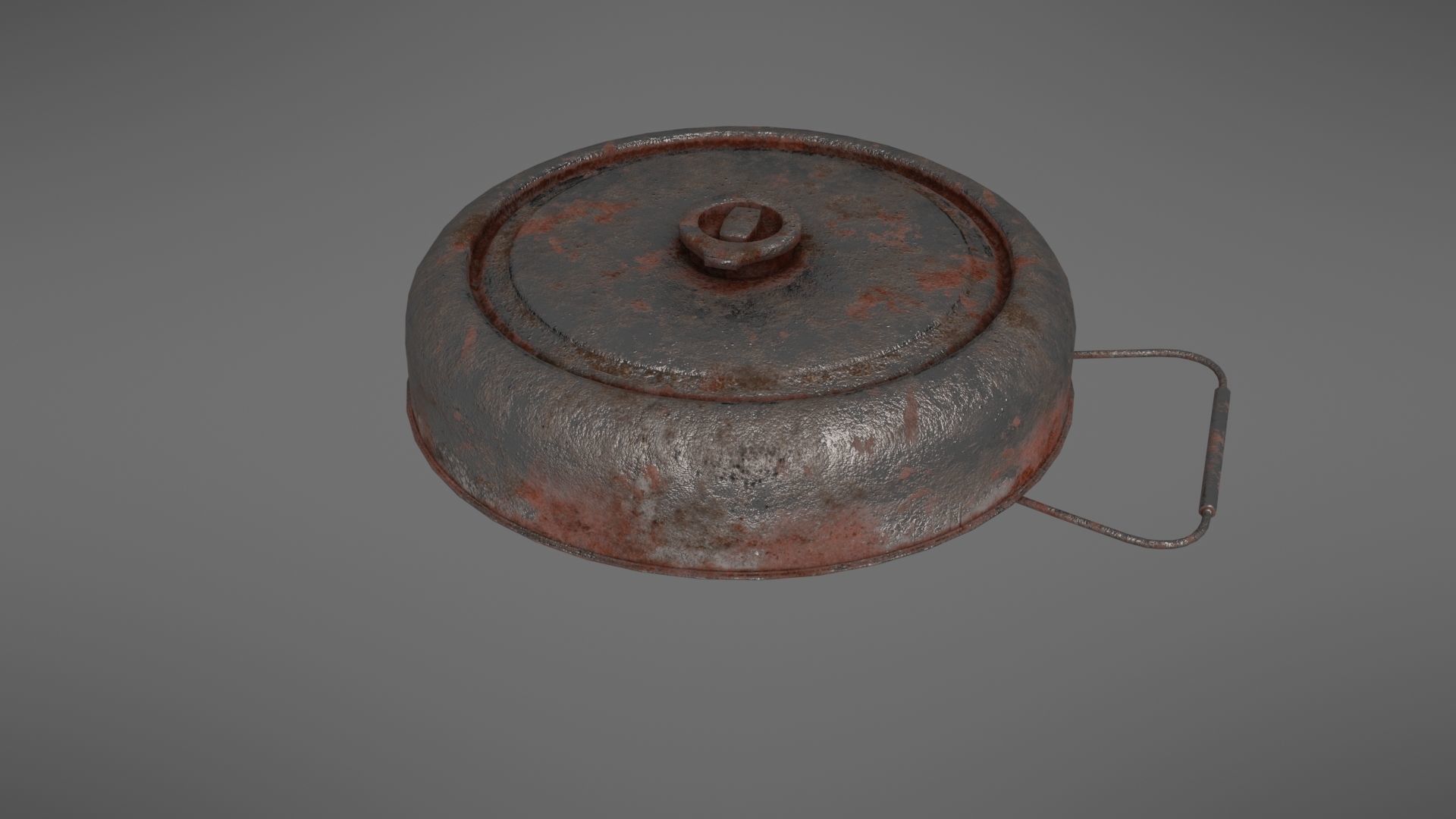 Landmine old rusty metal plate Low-poly 3D model_14