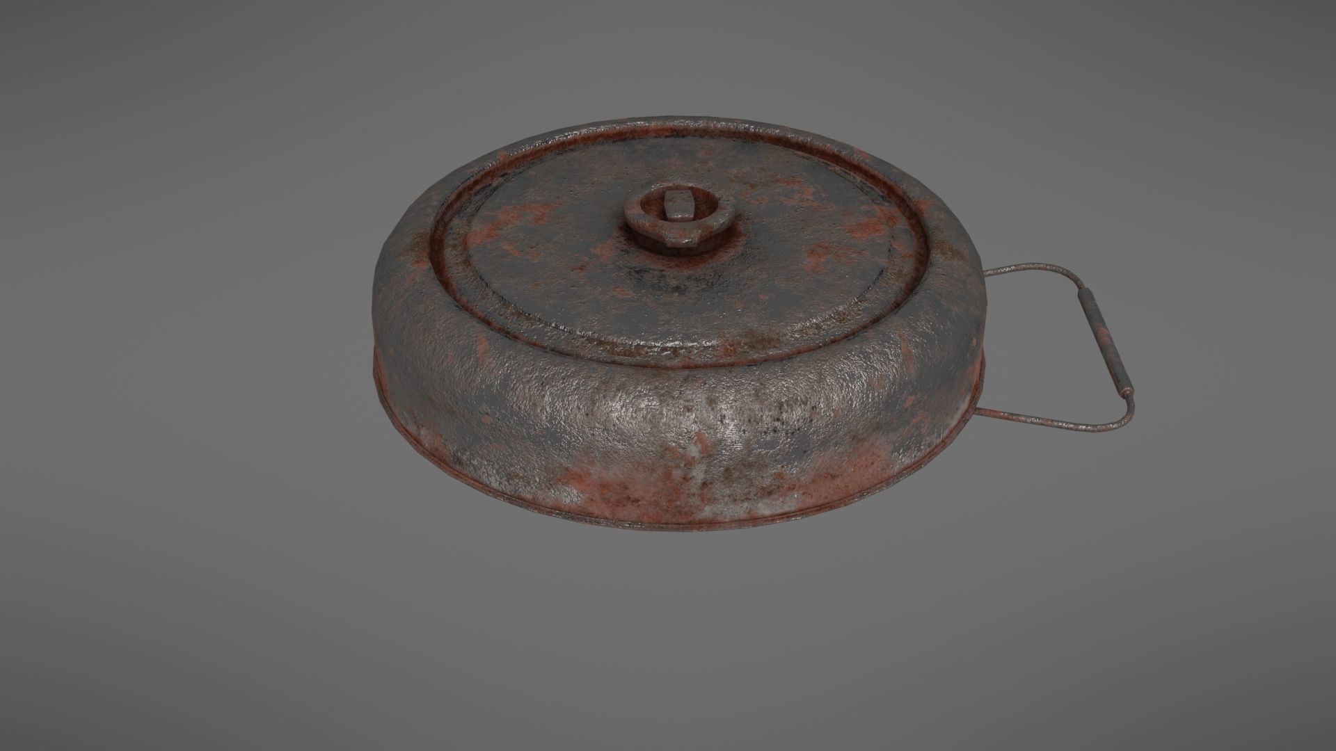 Landmine old rusty metal plate Low-poly 3D model_15