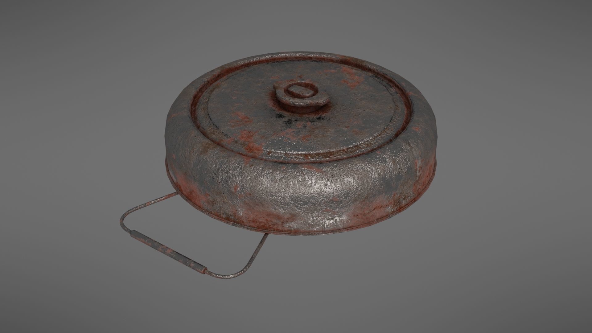 Landmine old rusty metal plate Low-poly 3D model_32