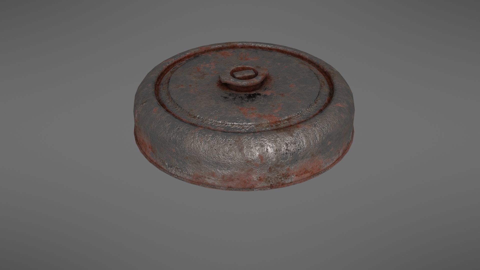 Landmine old rusty metal plate Low-poly 3D model_21