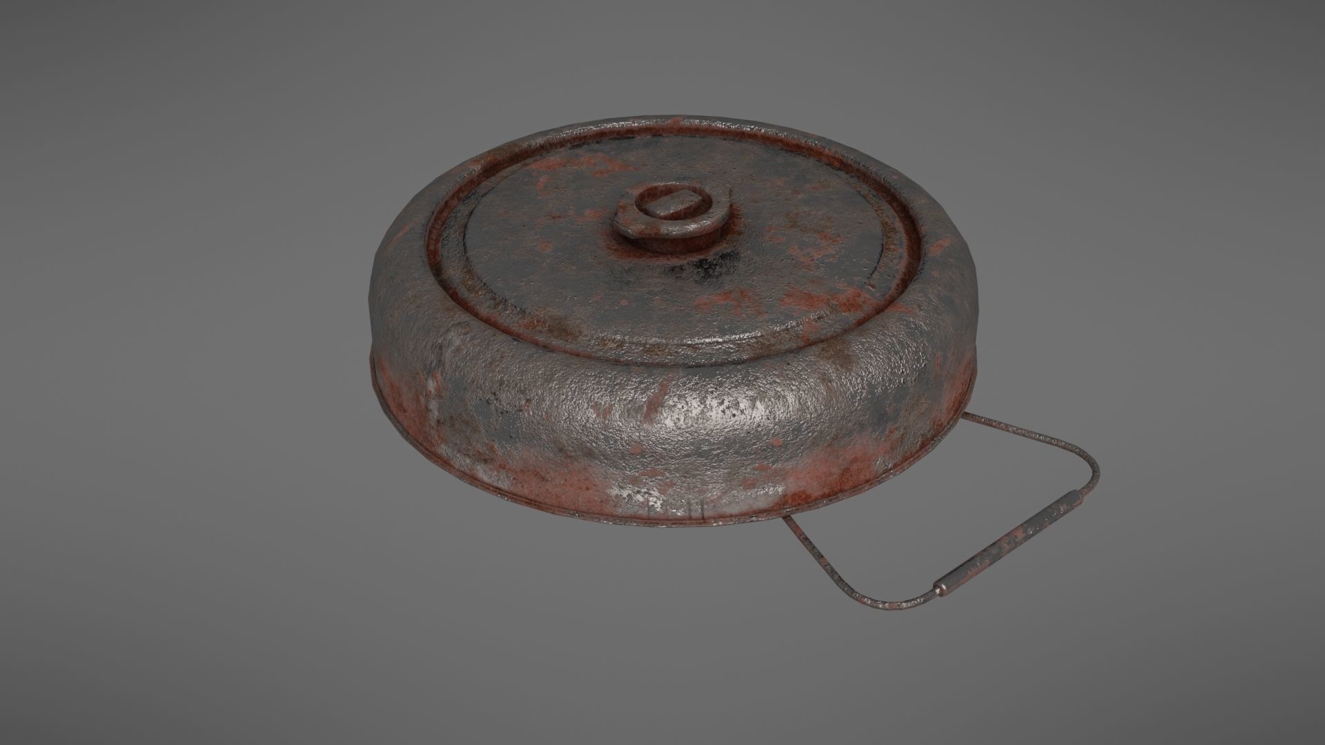 Landmine old rusty metal plate Low-poly 3D model_12