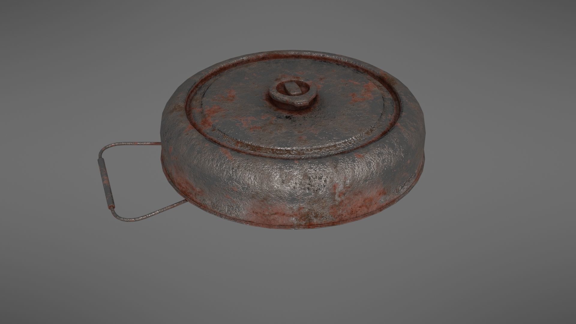 Landmine old rusty metal plate Low-poly 3D model_27
