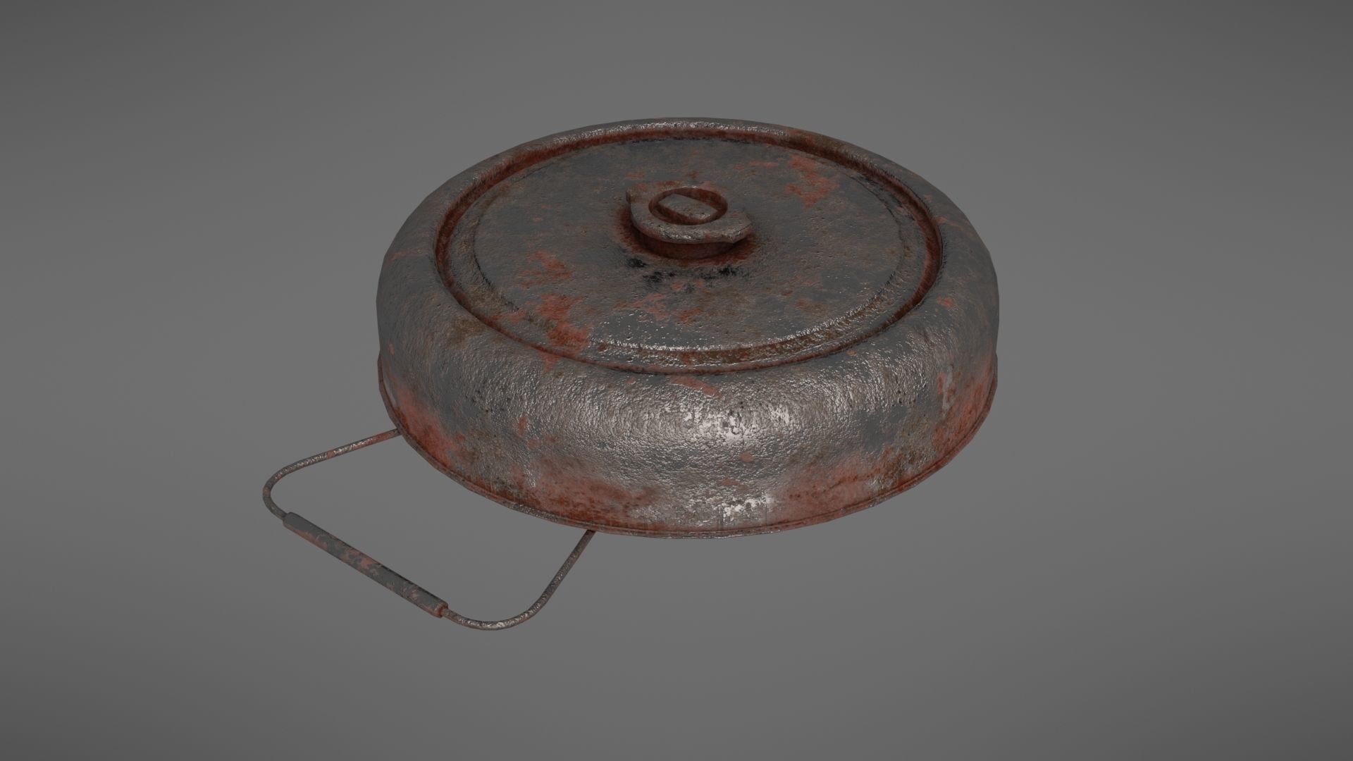 Landmine old rusty metal plate Low-poly 3D model_31
