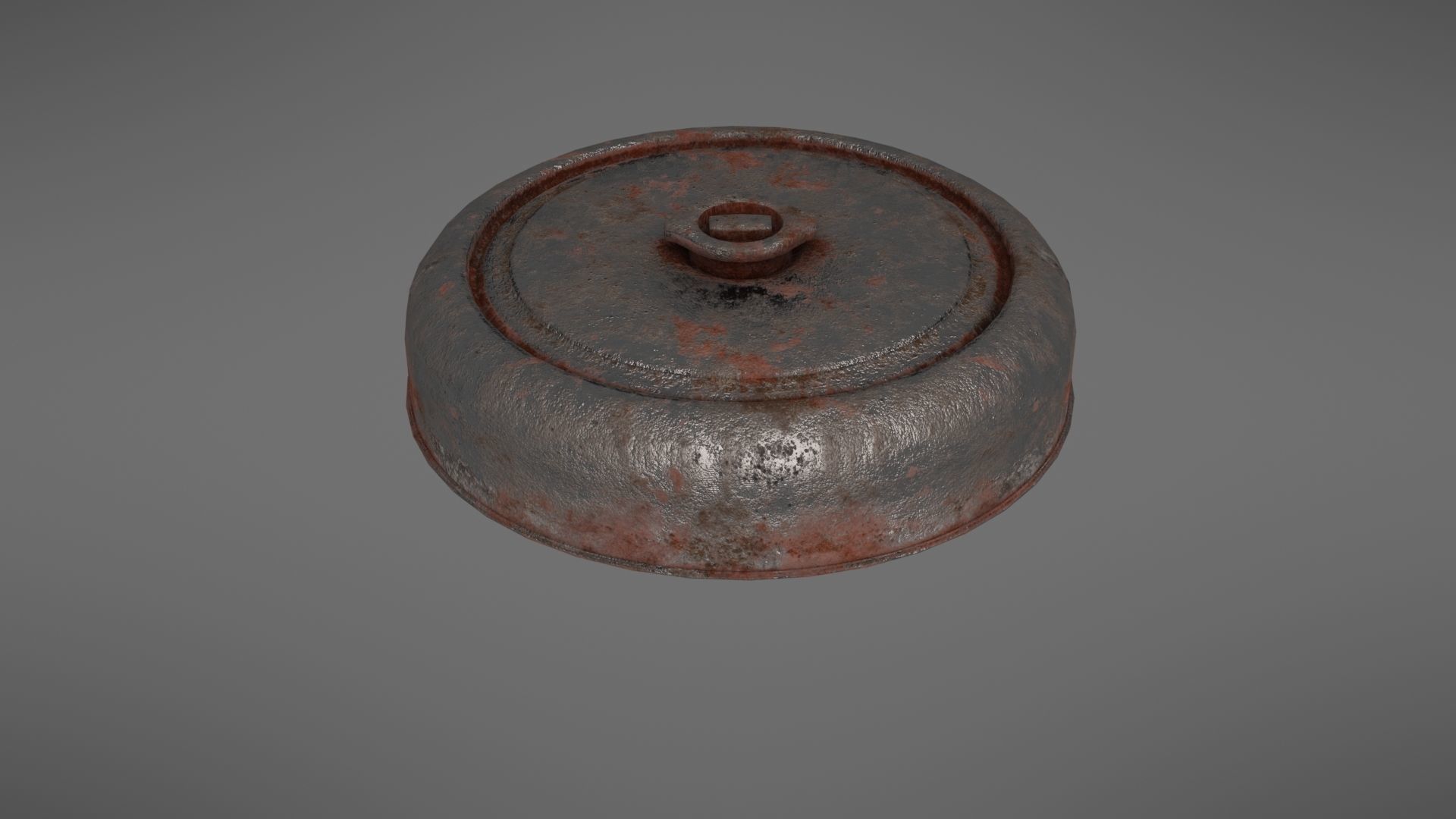 Landmine old rusty metal plate Low-poly 3D model_20