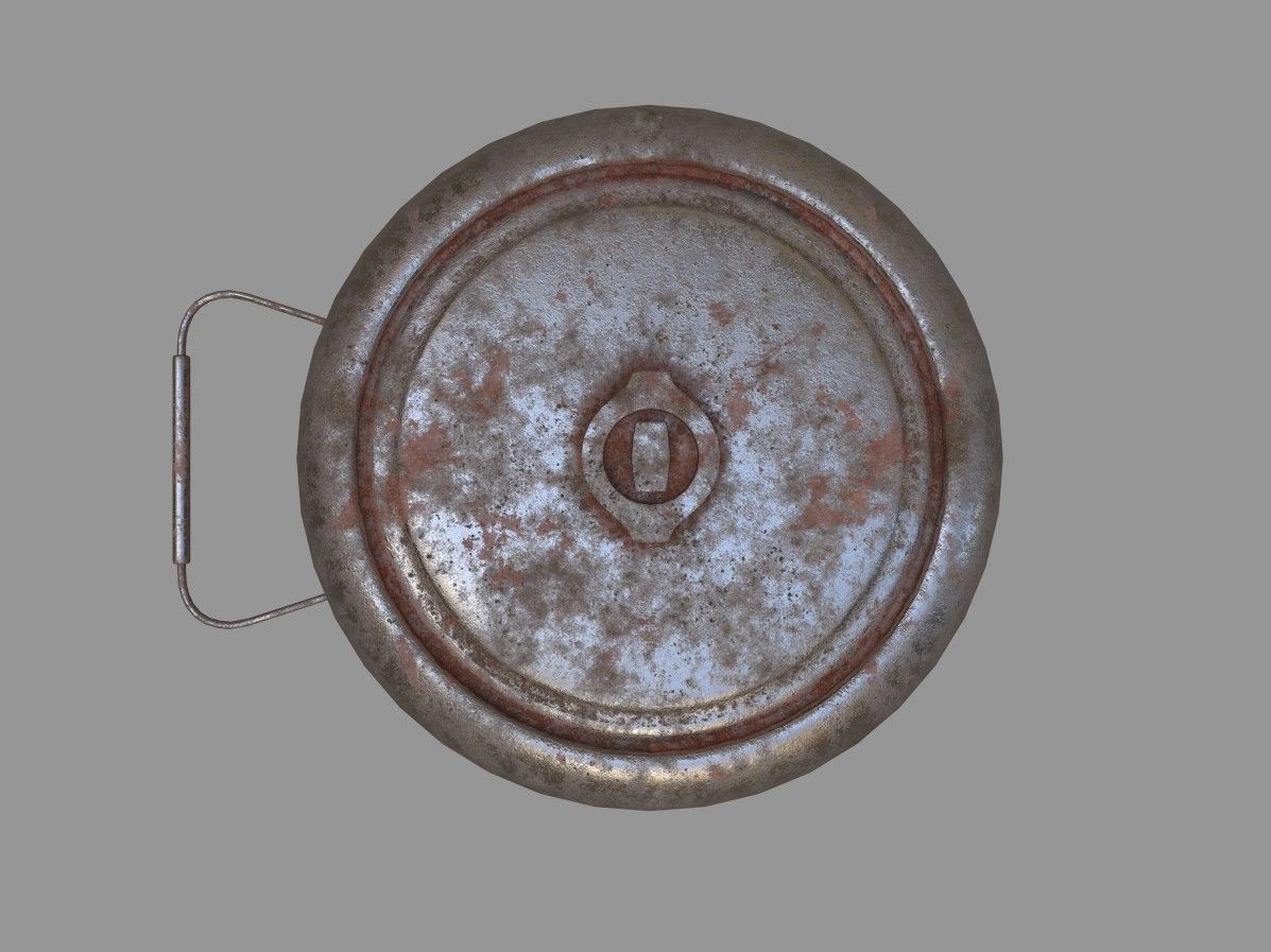 Landmine old rusty metal plate Low-poly 3D model_2