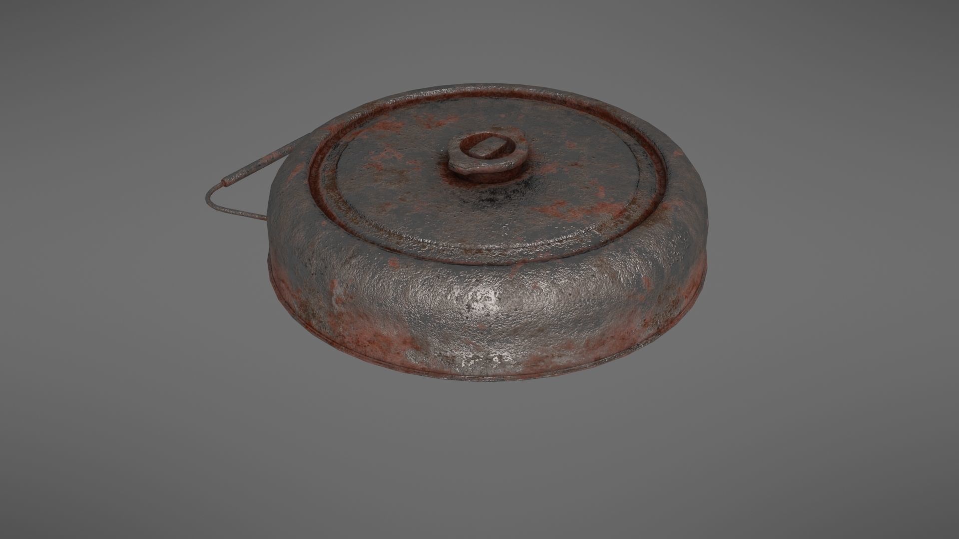 Landmine old rusty metal plate Low-poly 3D model_23