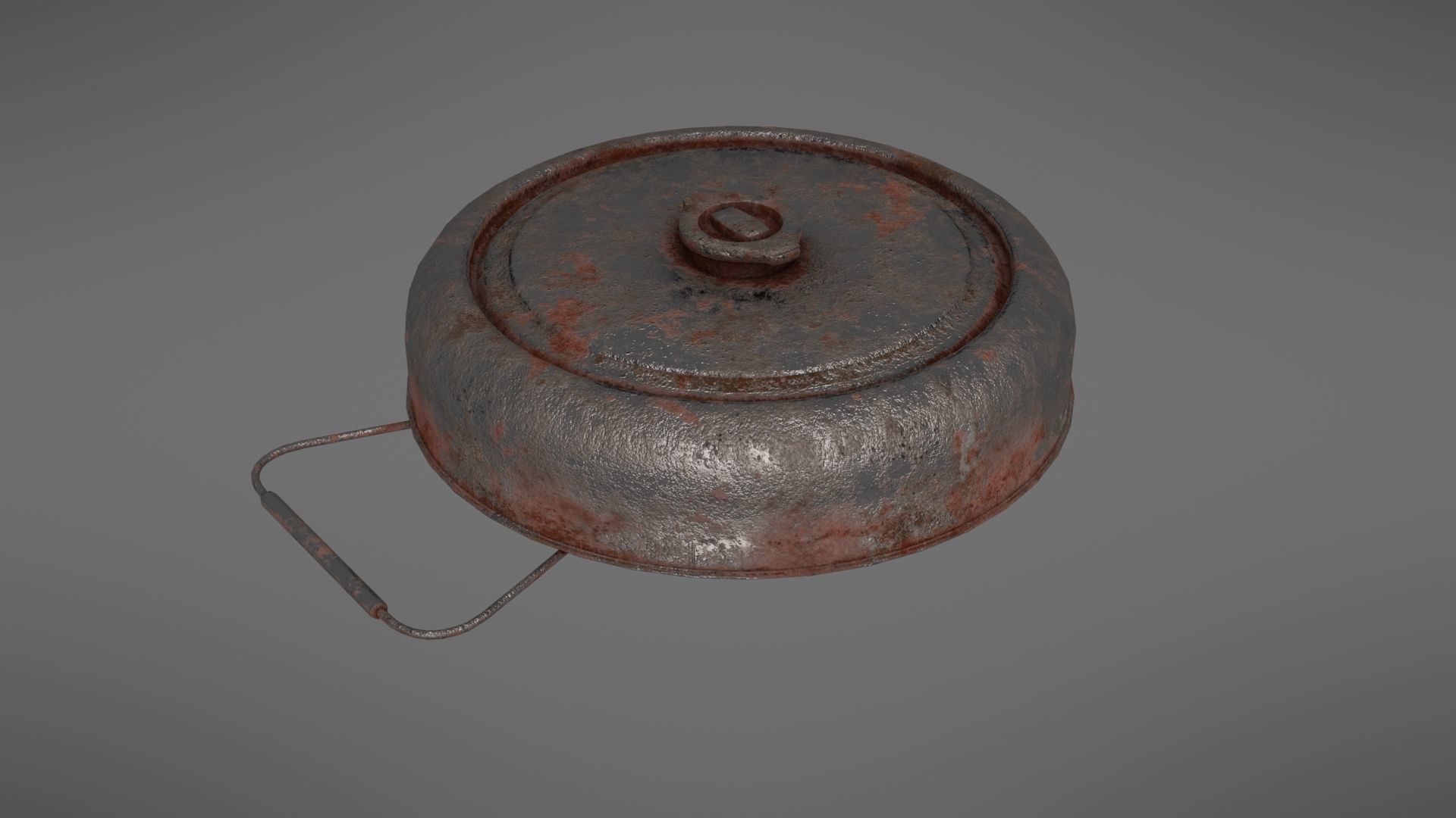 Landmine old rusty metal plate Low-poly 3D model_29