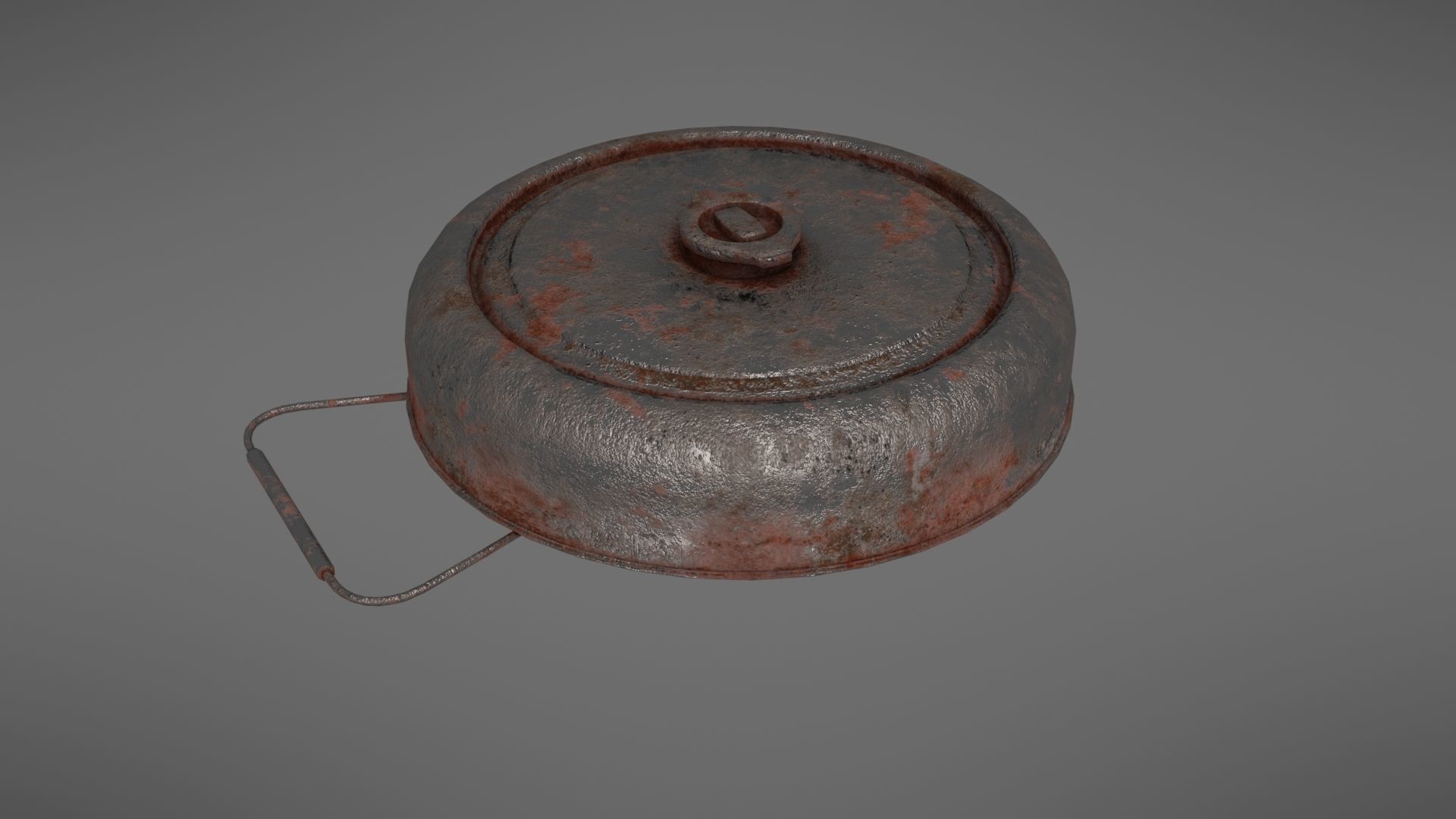 Landmine old rusty metal plate Low-poly 3D model_28