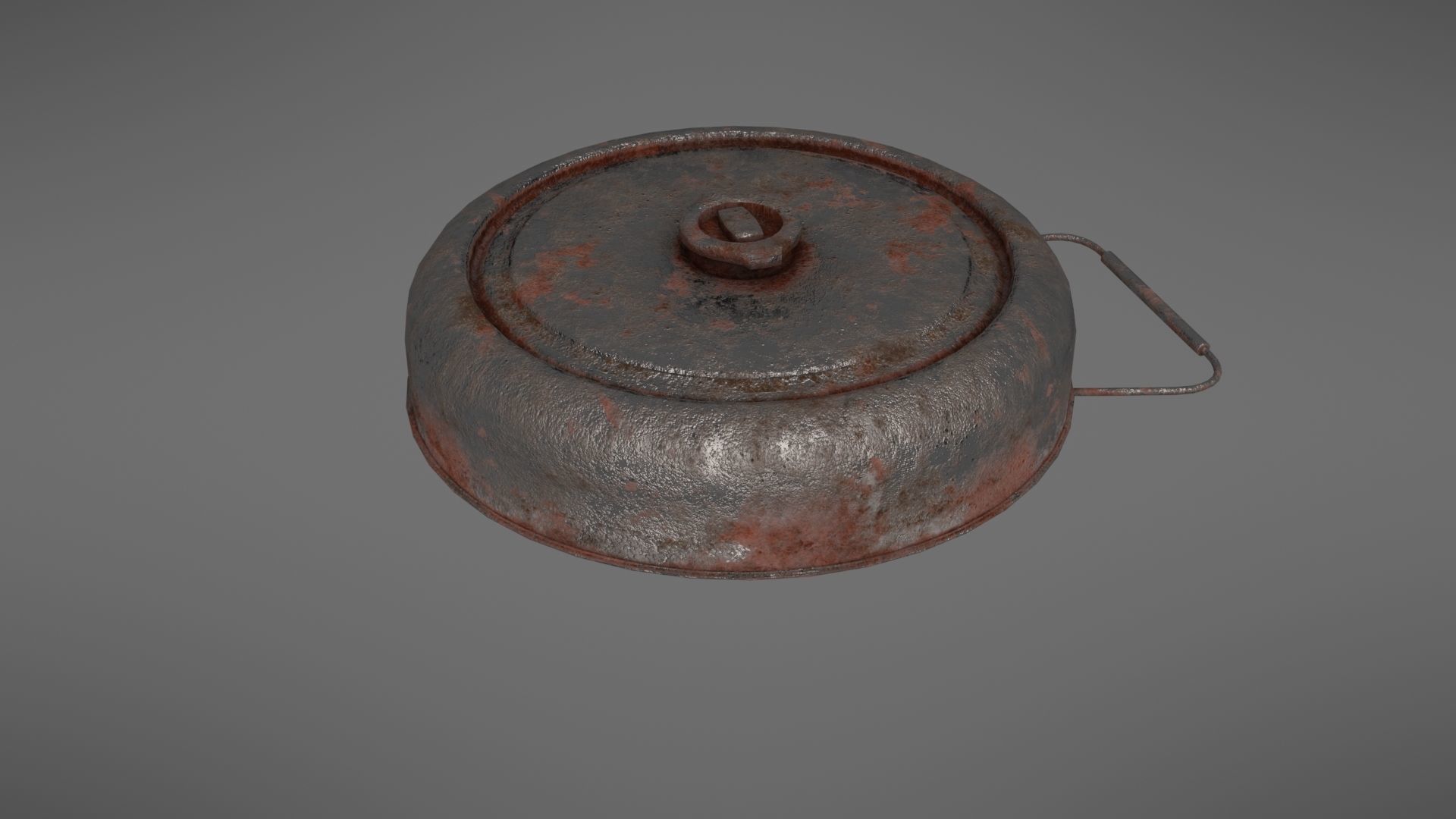 Landmine old rusty metal plate Low-poly 3D model_16
