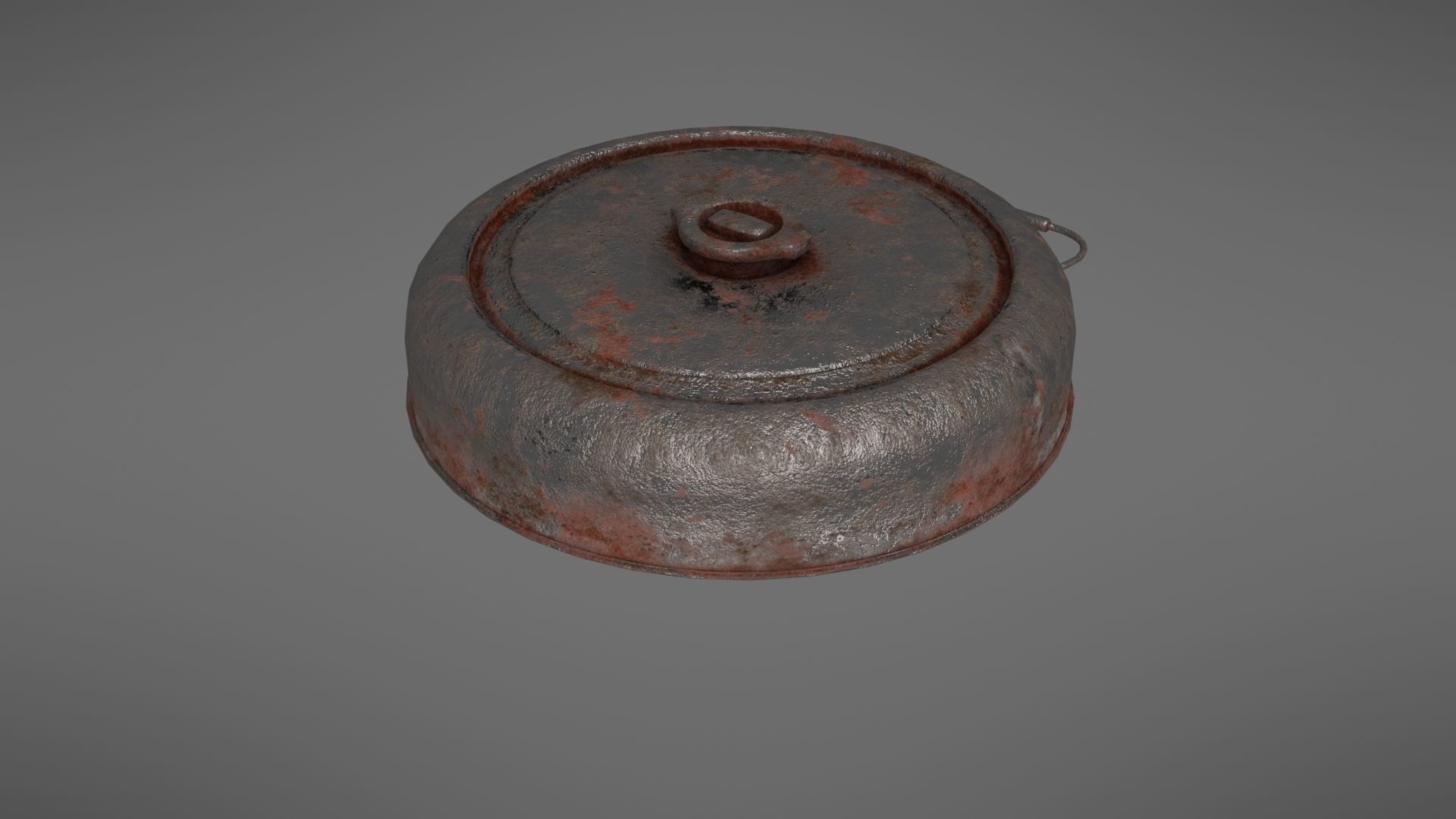 Landmine old rusty metal plate Low-poly 3D model_18