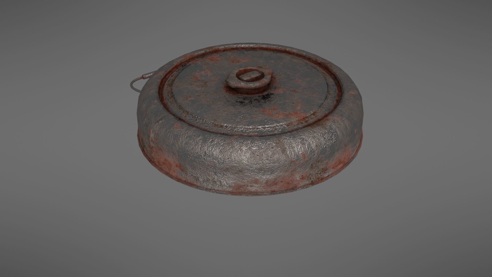 Landmine old rusty metal plate Low-poly 3D model_22