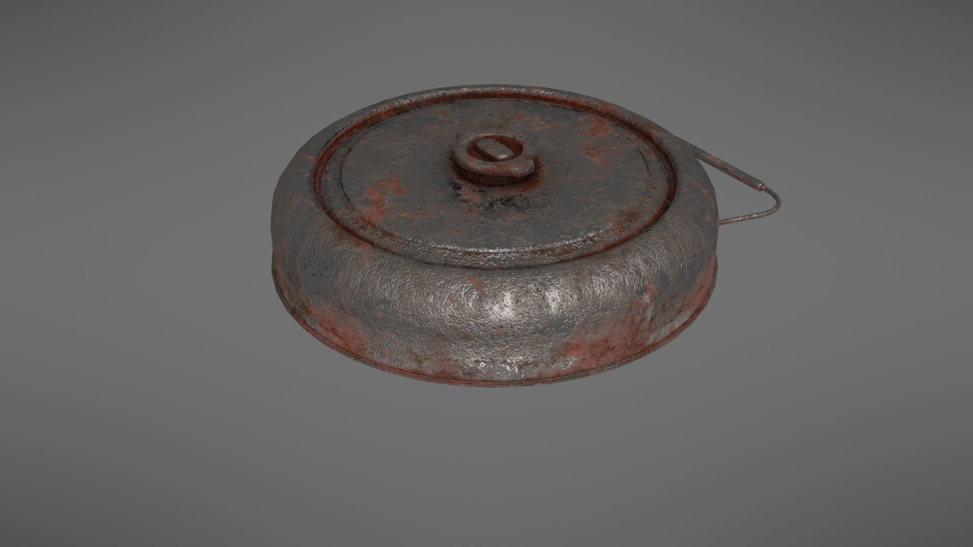 Landmine old rusty metal plate Low-poly 3D model_17