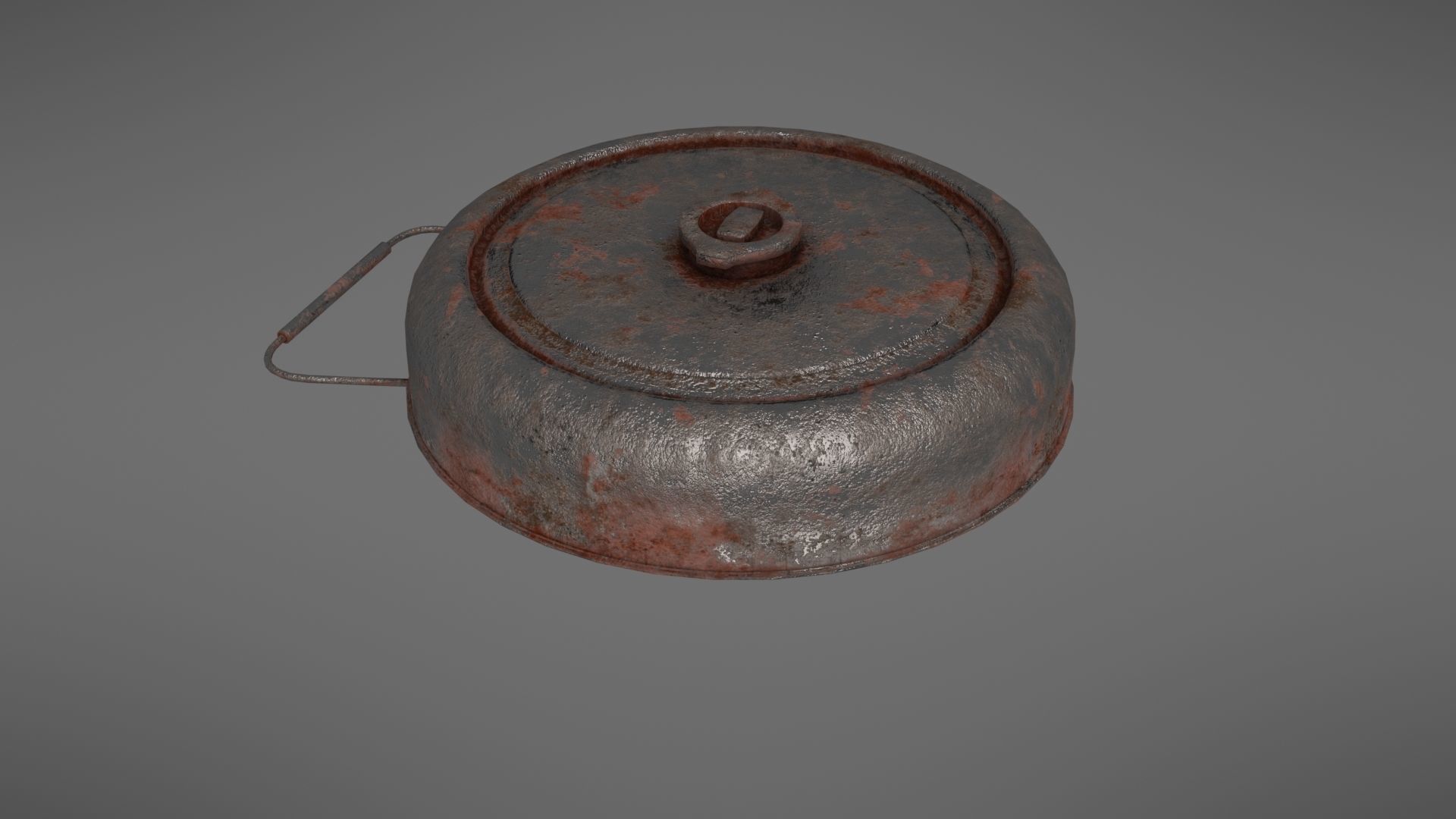 Landmine old rusty metal plate Low-poly 3D model_24