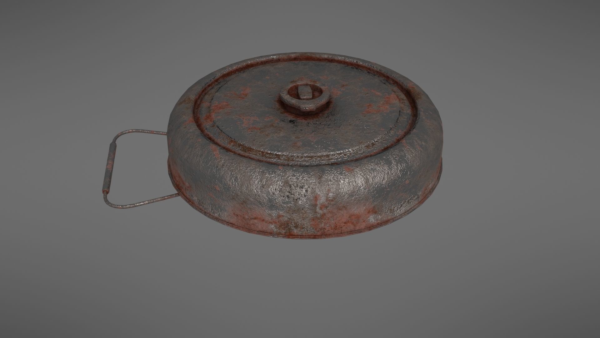 Landmine old rusty metal plate Low-poly 3D model_26