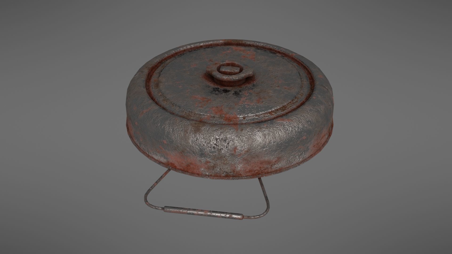 Landmine old rusty metal plate Low-poly 3D model_8