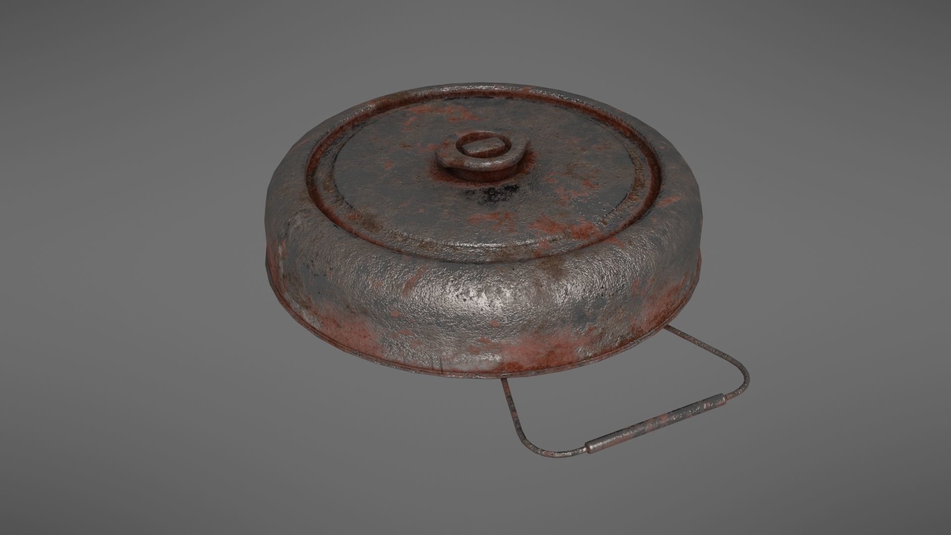 Landmine old rusty metal plate Low-poly 3D model_11