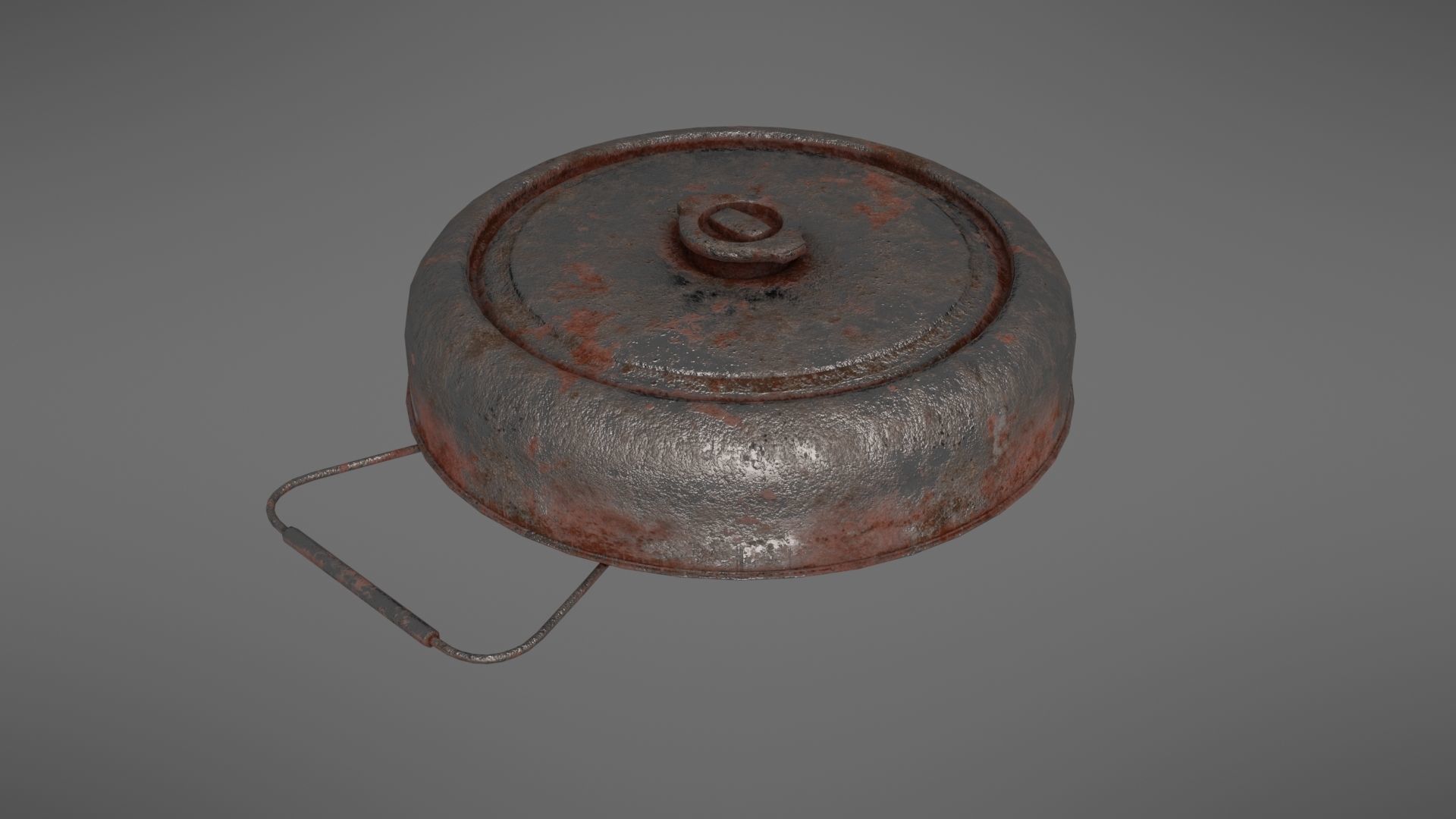 Landmine old rusty metal plate Low-poly 3D model_30