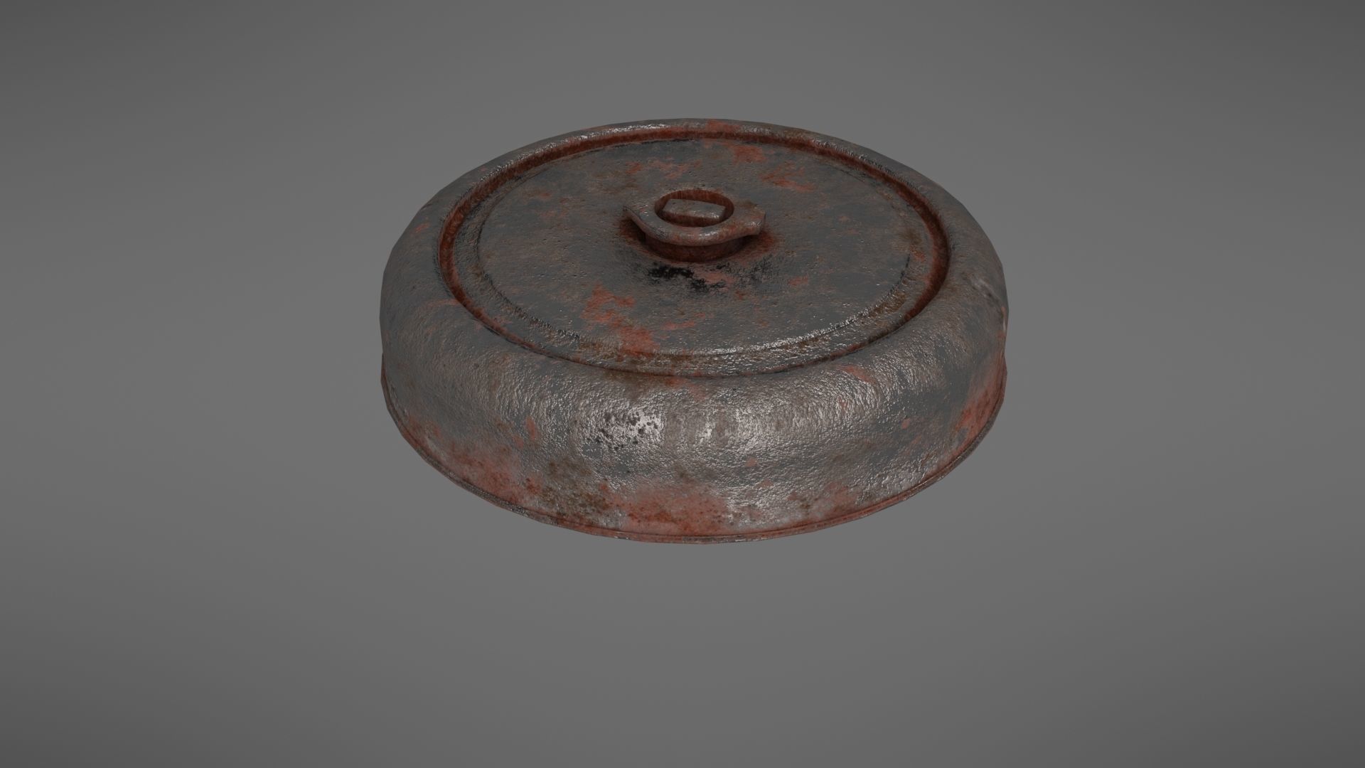 Landmine old rusty metal plate Low-poly 3D model_19