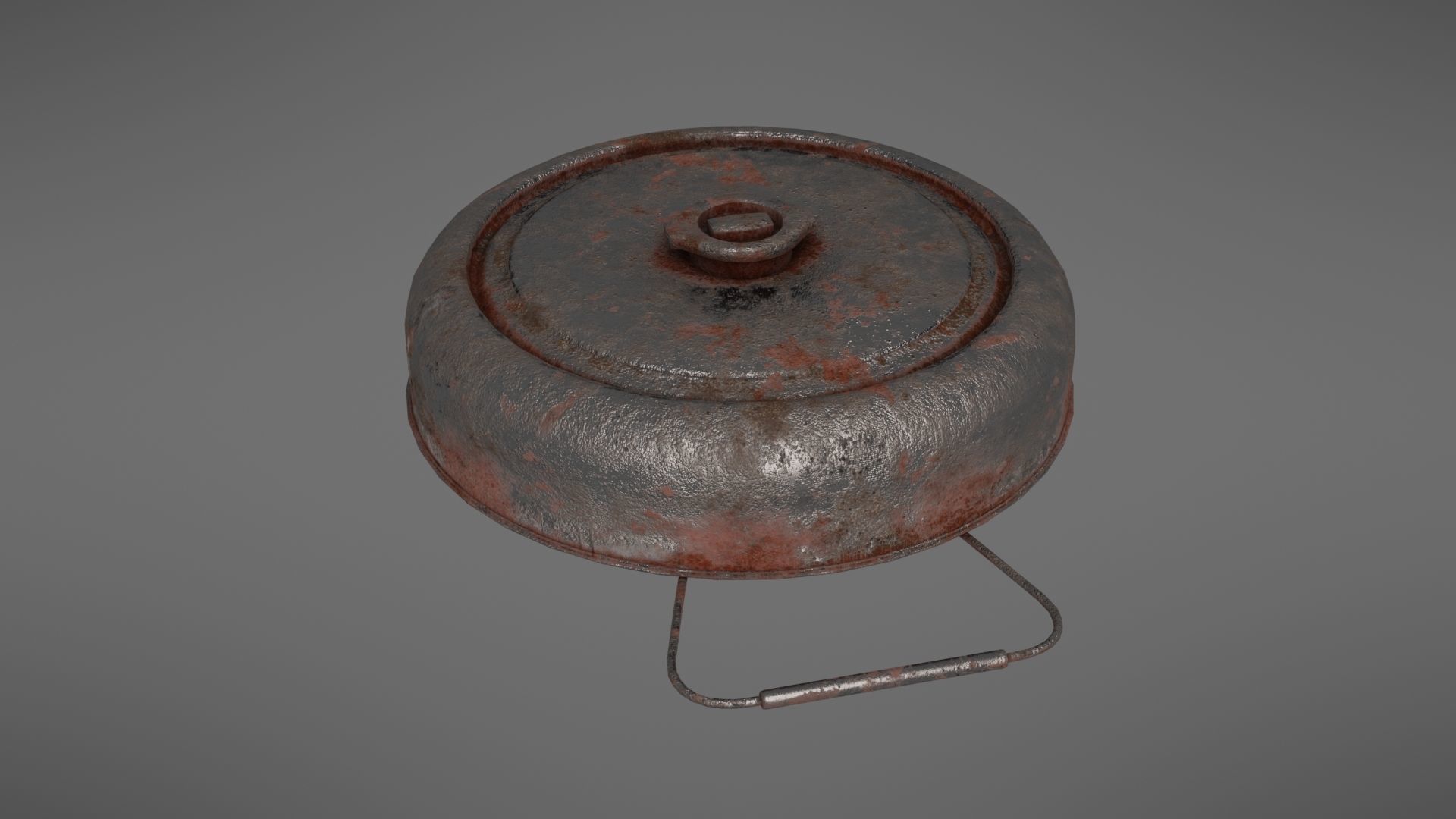 Landmine old rusty metal plate Low-poly 3D model_10