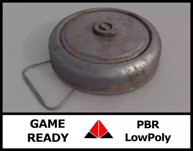 Landmine old rusty metal plate Low-poly 3D model