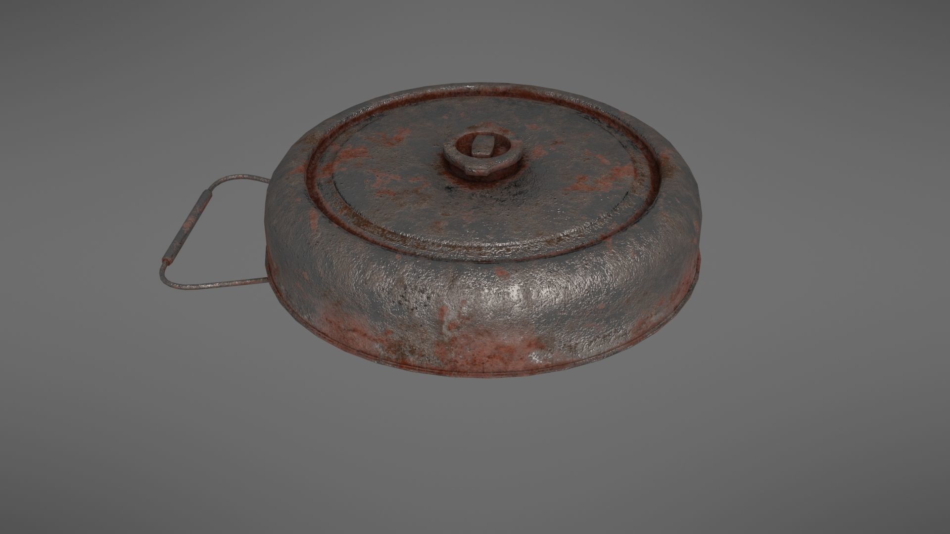 Landmine old rusty metal plate Low-poly 3D model_25