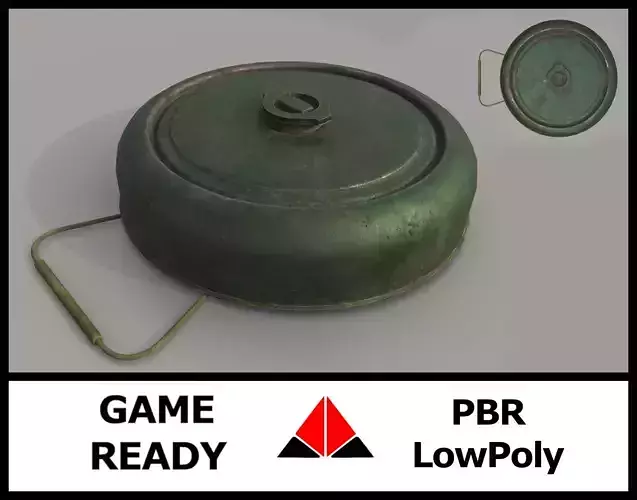 Landmine metal pot Low-poly 3D model