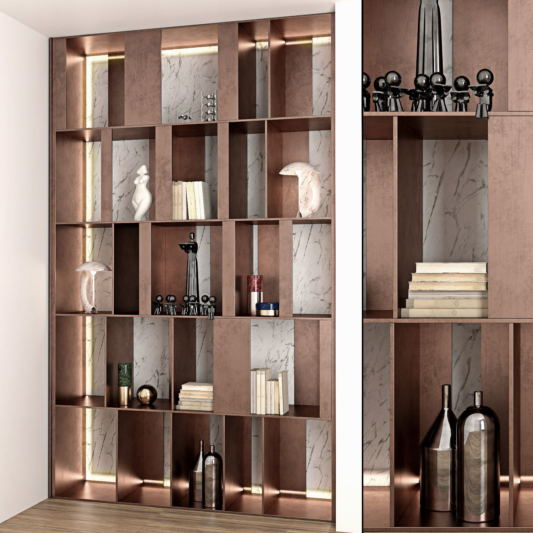 decorative partition wall 3D model_2