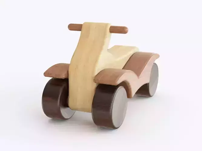 Wooden toy quad bike
