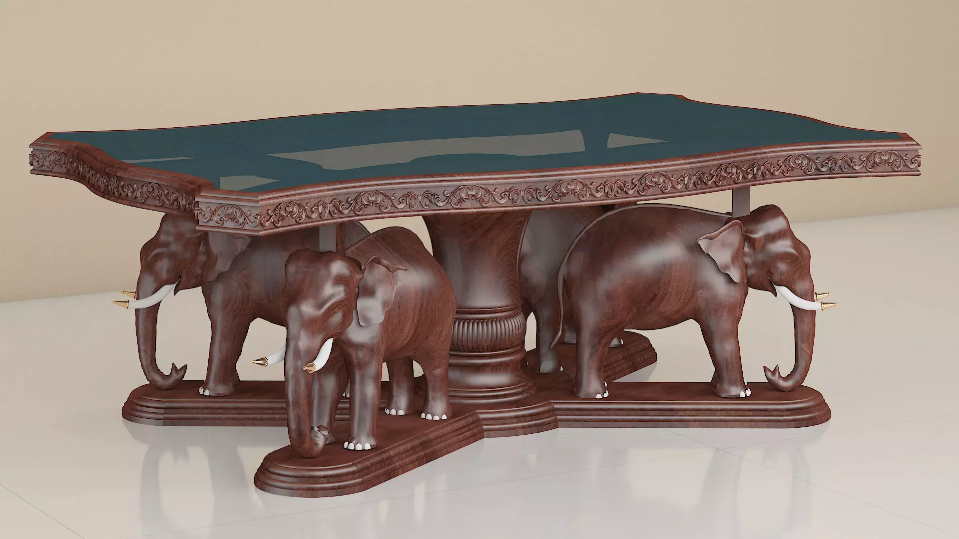 Elephant teapoy 3D model_0