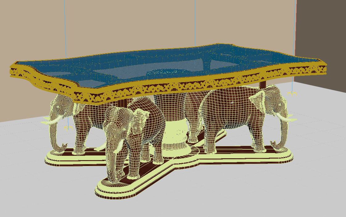 Elephant teapoy 3D model_3