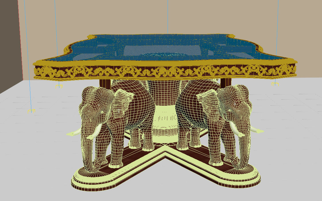 Elephant teapoy 3D model_4