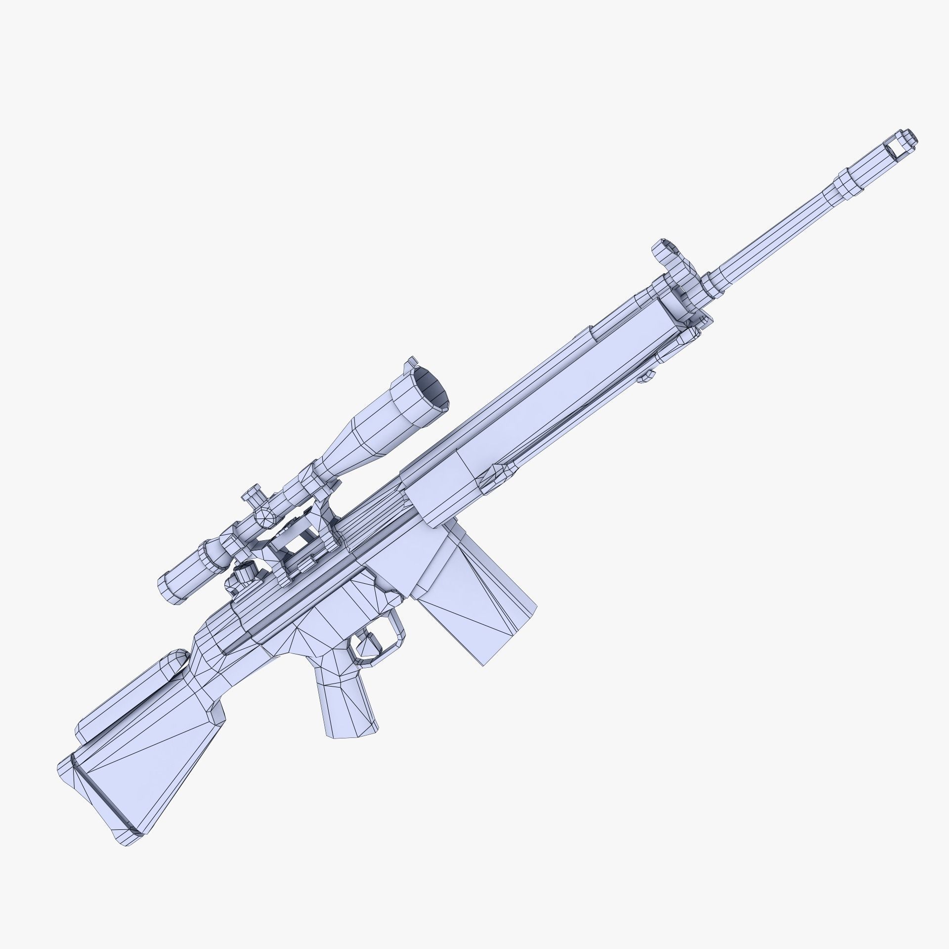 G3A3 Scoped Low-poly 3D model_3