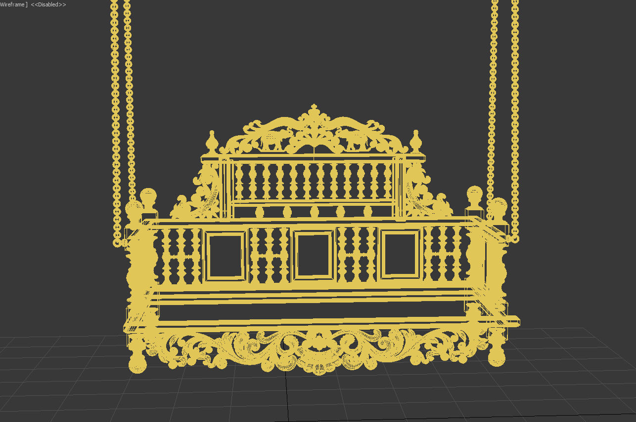 Wooden Swing 3D model_6