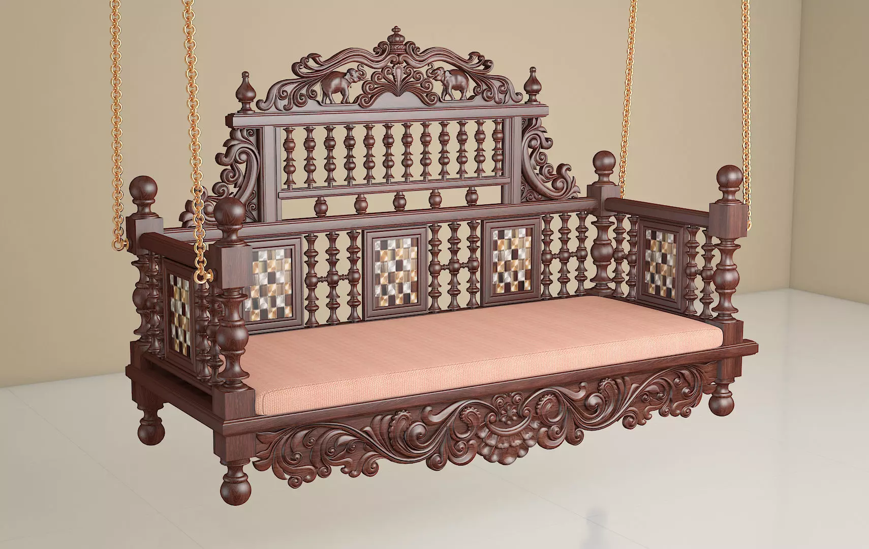 Wooden Swing 3D model_0