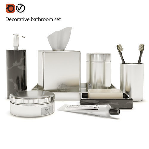 Decorative bathroom set 3D model