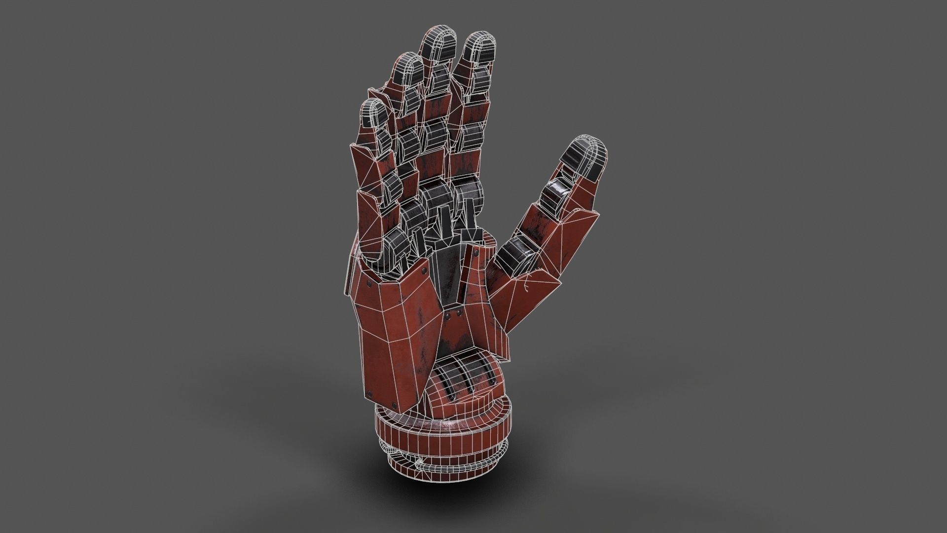 VR Hands - Robot Hand Low-poly 3D model_8