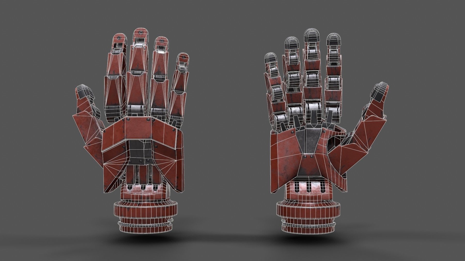 VR Hands - Robot Hand Low-poly 3D model_5