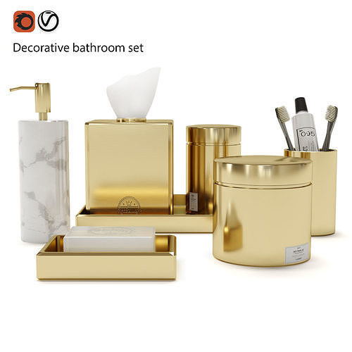 Decorative bathroom set 3D model